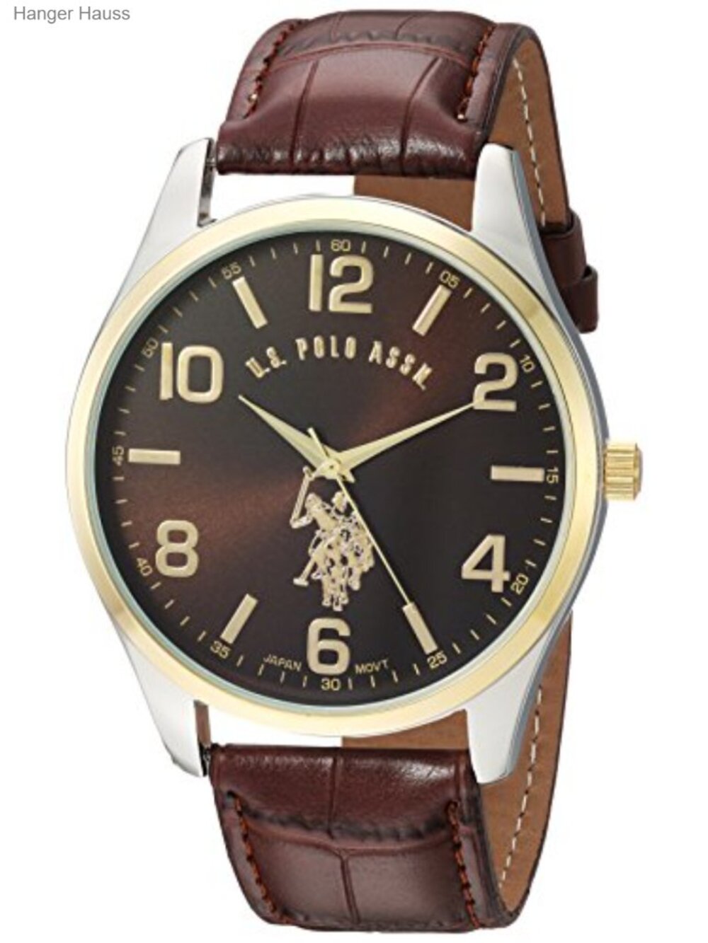 Men's Classic Analog Quartz Watch w/ Croco-Embossed Strap